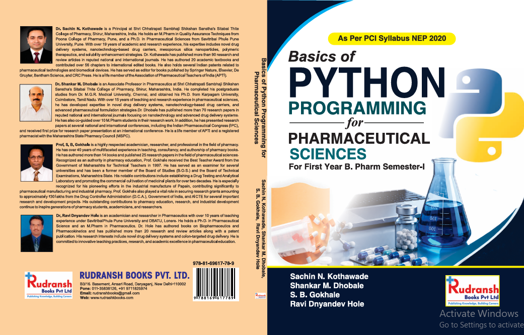 Basics of Phython Programming for Pharmaceutical Sciences
